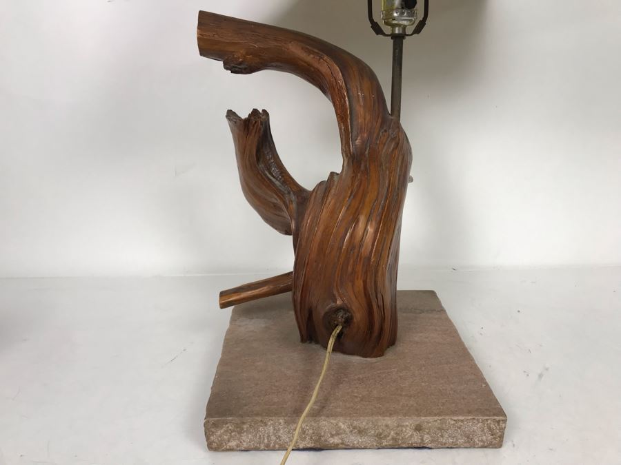 Vintage Mid-Century Driftwood Table Lamp With Marble Base [Photo 9]