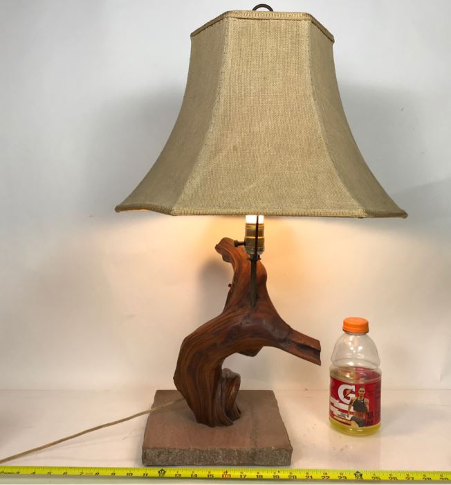Vintage Mid-Century Driftwood Table Lamp With Marble Base [Photo 12]