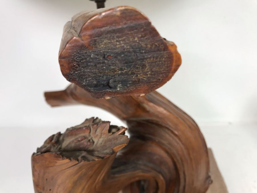 Vintage Mid-Century Driftwood Table Lamp With Marble Base [Photo 8]