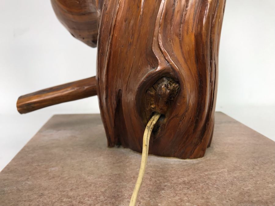 Vintage Mid-Century Driftwood Table Lamp With Marble Base [Photo 10]