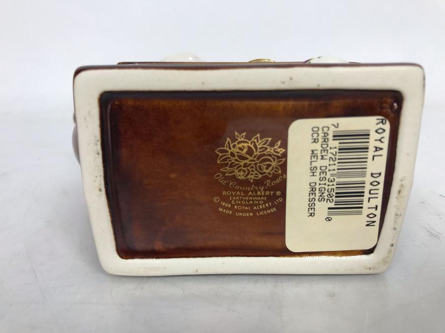 Cardew Designs Teapot OCR Welsh Dresser Featuring Old Country Roses Royal Albert China With Original Royal Doulton Tag 5.5W X 2.5D X 4.5H [Photo 9]