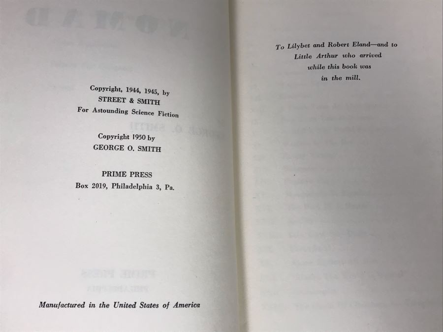 Hardcover First Edition Science Fiction Book Nomad By George O. Smith [Photo 7]
