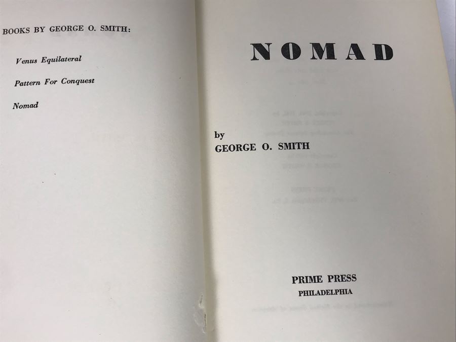 Hardcover First Edition Science Fiction Book Nomad By George O. Smith [Photo 6]