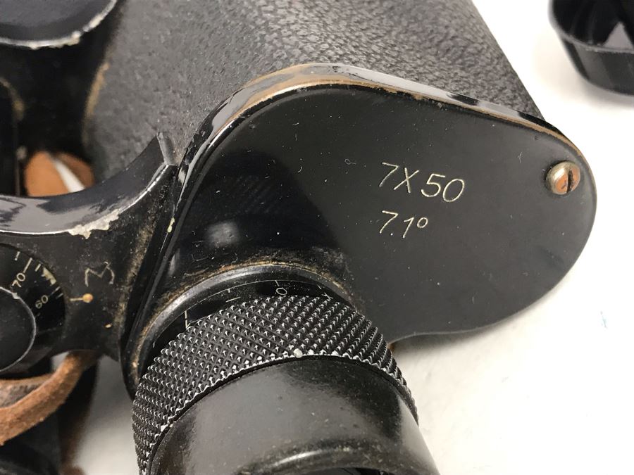 Vintage Mid-Century Japanese Stamped Made In Occupied Japan Post War Binoculars 7X50 By Ofuna With Case [Photo 6]