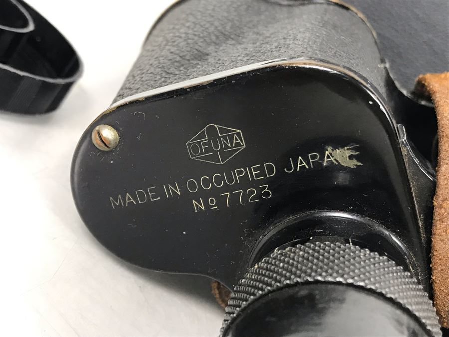 Vintage Mid-Century Japanese Stamped Made In Occupied Japan Post War Binoculars 7X50 By Ofuna With Case [Photo 5]