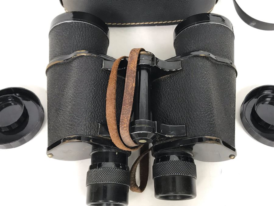 Vintage Mid-Century Japanese Stamped Made In Occupied Japan Post War Binoculars 7X50 By Ofuna With Case [Photo 9]