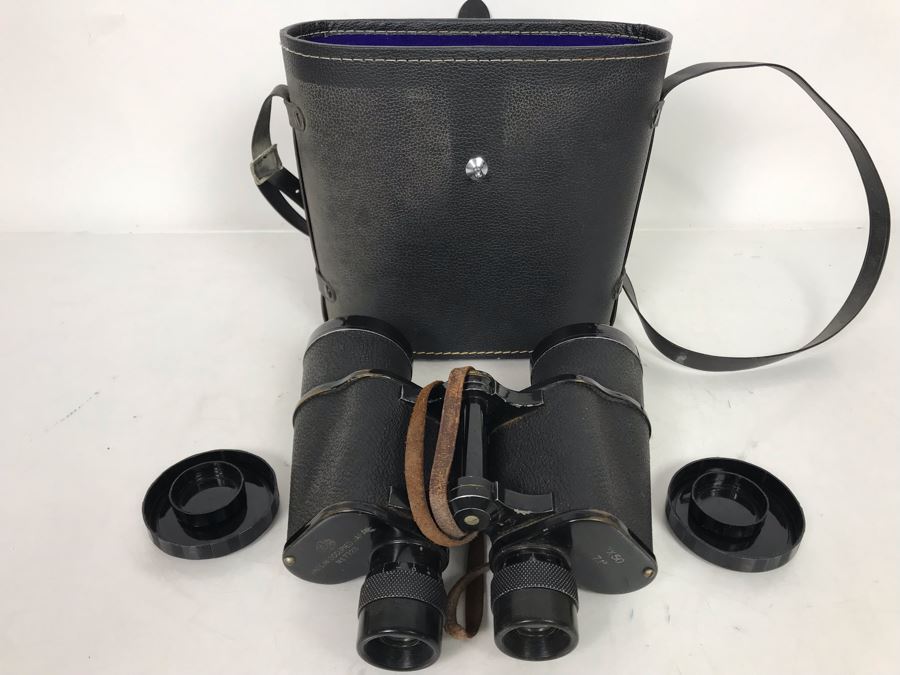 Vintage Mid-Century Japanese Stamped Made In Occupied Japan Post War Binoculars 7X50 By Ofuna With Case [Photo 3]