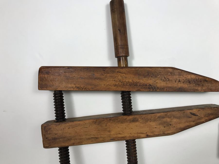 Pair Of Vintage Wooden Clamps [Photo 6]
