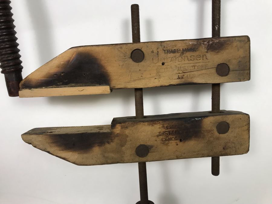 Pair Of Vintage Wooden Clamps [Photo 3]