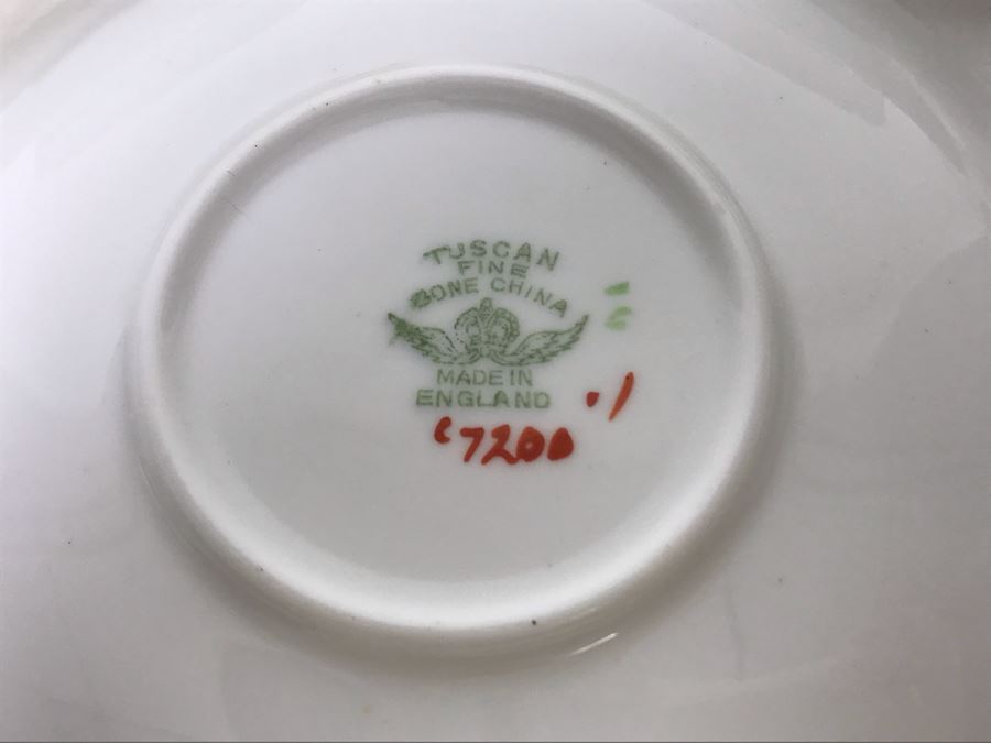 Set Of 8 Demitasse Tuscan Fine Bone China Gold Rim Cups And Saucers Made In England [Photo 8]