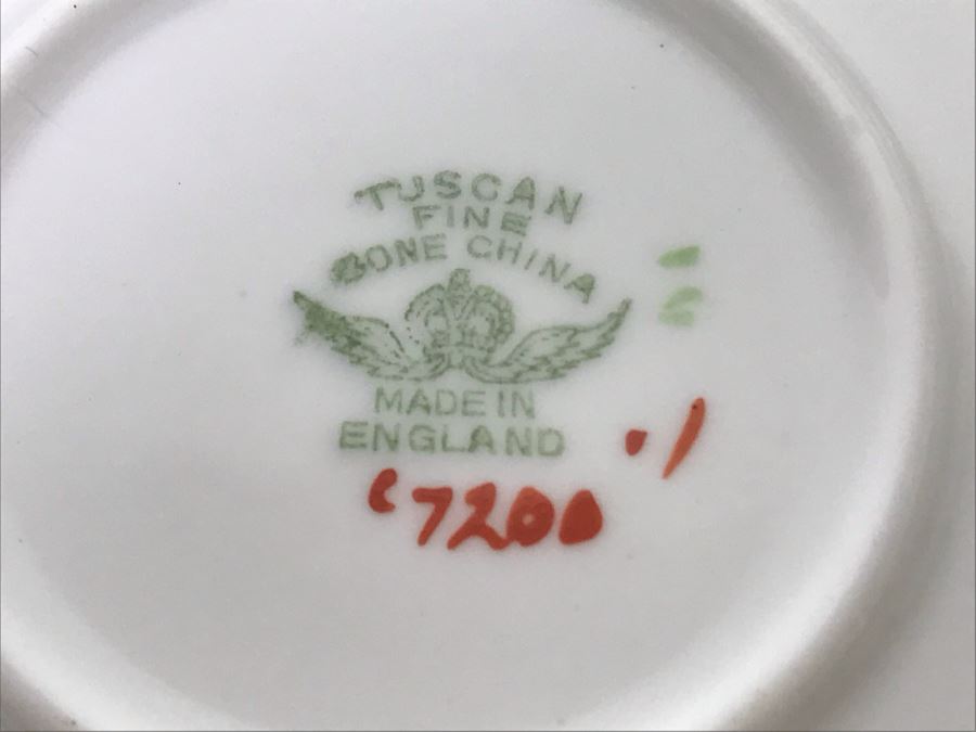 Set Of 8 Demitasse Tuscan Fine Bone China Gold Rim Cups And Saucers Made In England [Photo 9]