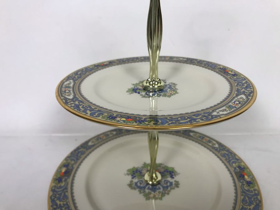 Lenox Autumn Pattern 2 Tiered Serving Tray 10H X 8.25W - Replacements Value $109 [Photo 5]