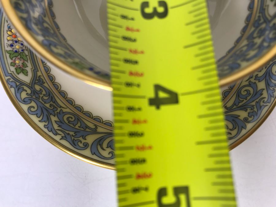 Six Lenox China Autumn Pattern Footed Cups And Saucers (Cups: 4R X 2H, Saucer: 5.75R) - Replacements Value $600 [Photo 8]