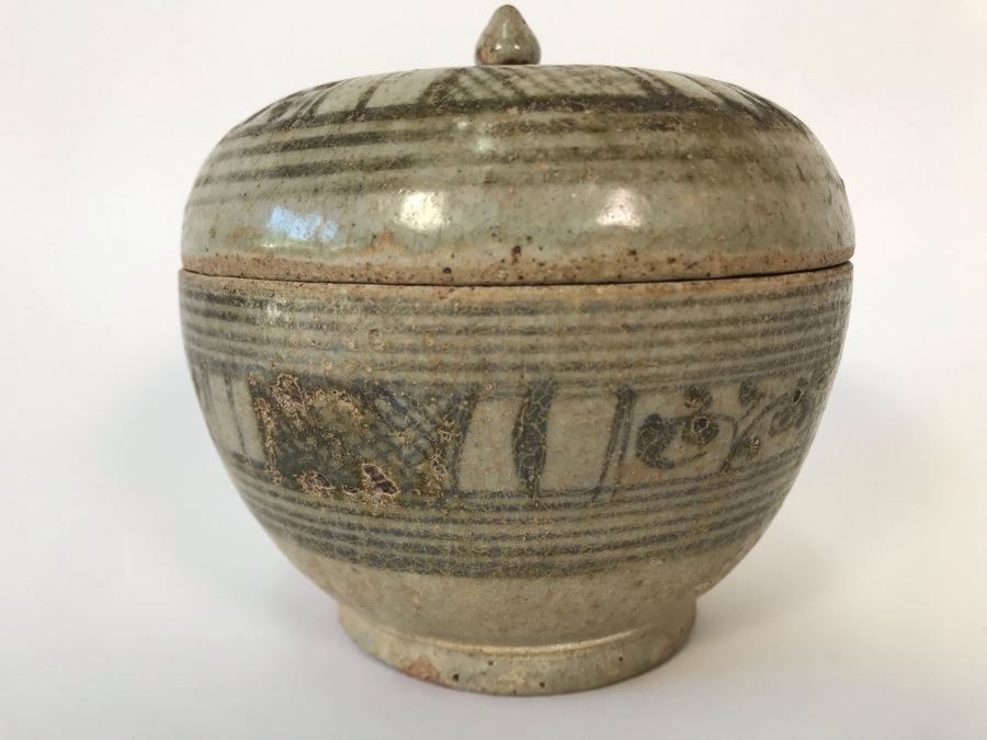 Vintage Lidded Pottery Jar 4W X 4.5H [Photo 7]