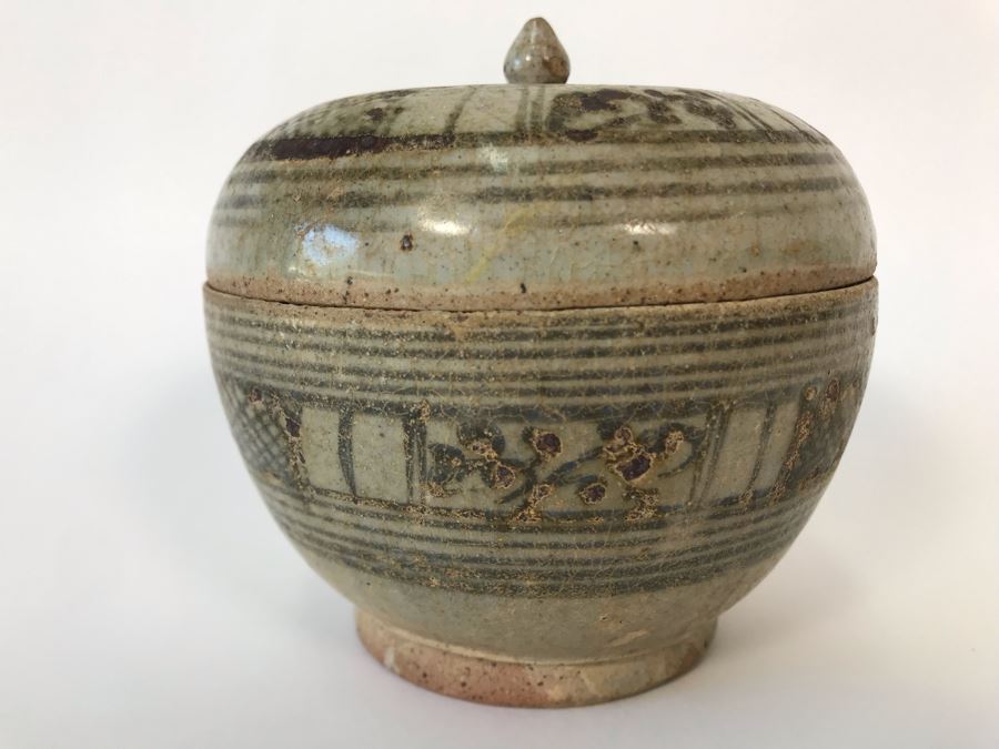 Vintage Lidded Pottery Jar 4W X 4.5H [Photo 6]