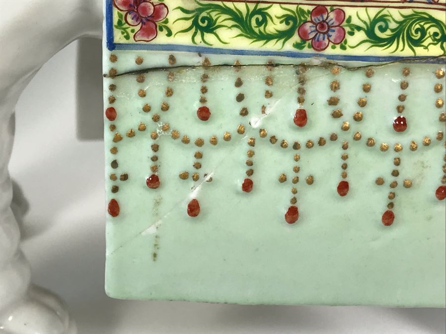 Pair Of Chinese Elephant Candleholders 8.5W X 4.5D X 10H (One Elephant Tusk Is Chipped And Other Elephant's Blanket Has Been Repaired) [Photo 18]