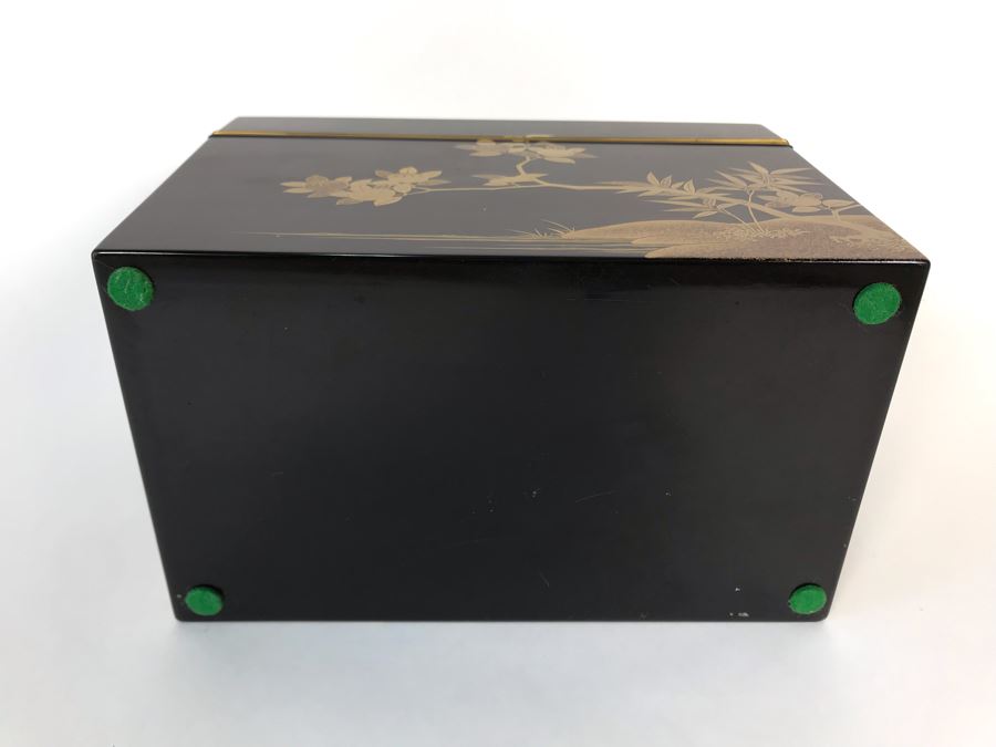 Asian Lacquer Box With Tray 7.25W X 4.5D X 5H [Photo 9]