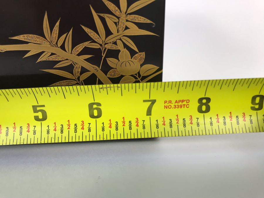 Asian Lacquer Box With Tray 7.25W X 4.5D X 5H [Photo 16]