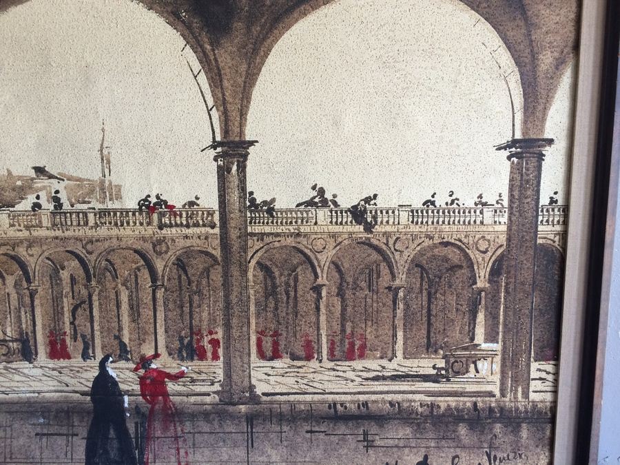 Original Large Architectural Painting - Vico De Luigi Venezia [Photo 5]