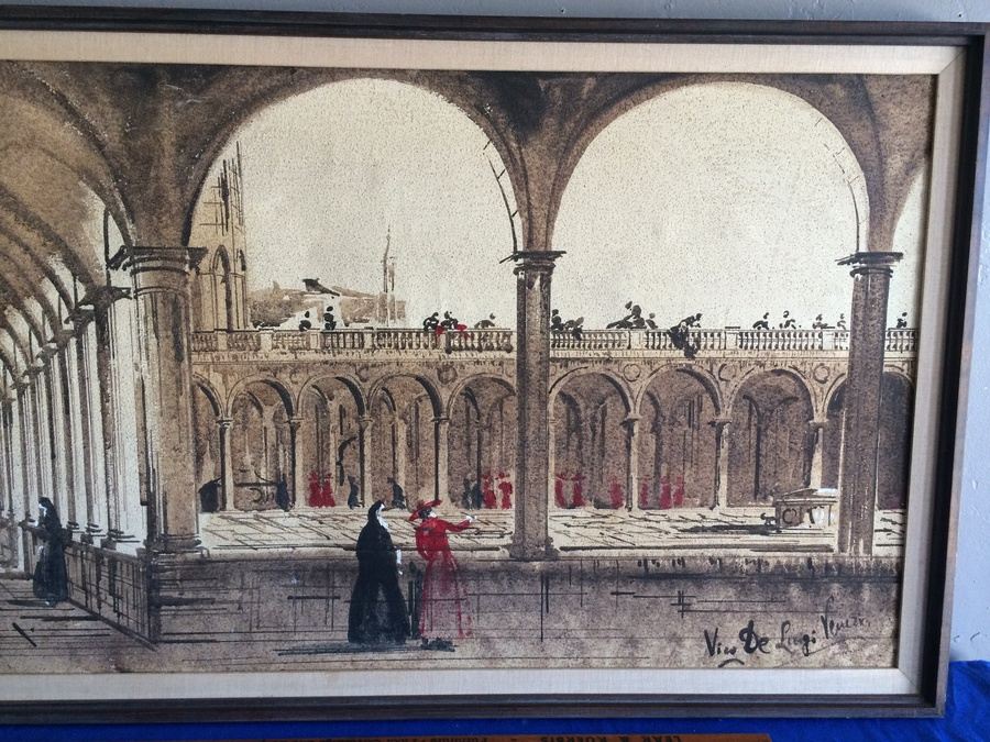 Original Large Architectural Painting - Vico De Luigi Venezia [Photo 3]