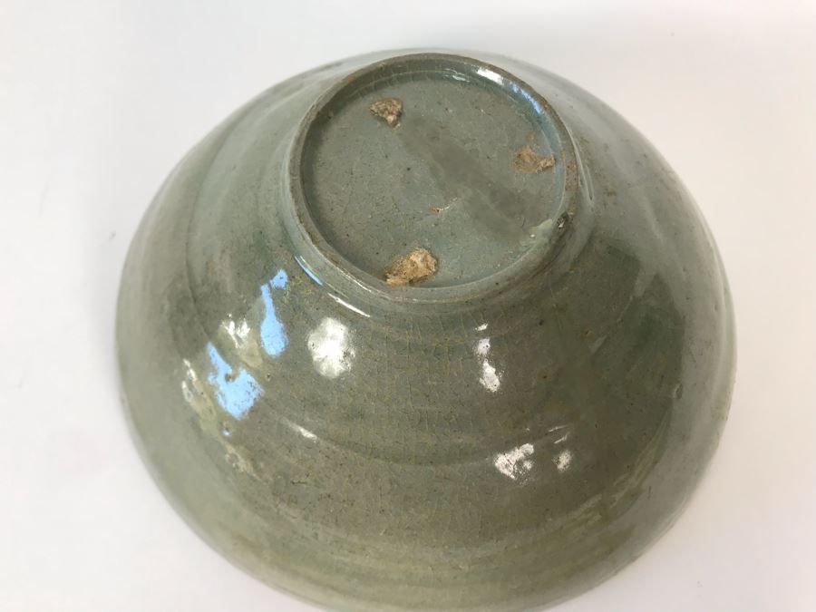 Old Chinese Longquan Celadon Porcelain Bowl 7W X 3H [Photo 14]