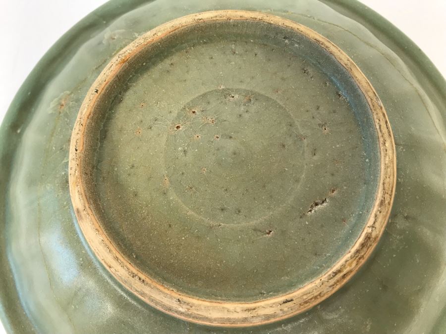 Old Chinese Longquan Celadon Two-Fish Porcelain Bowl 8W X 1.75H [Photo 9]