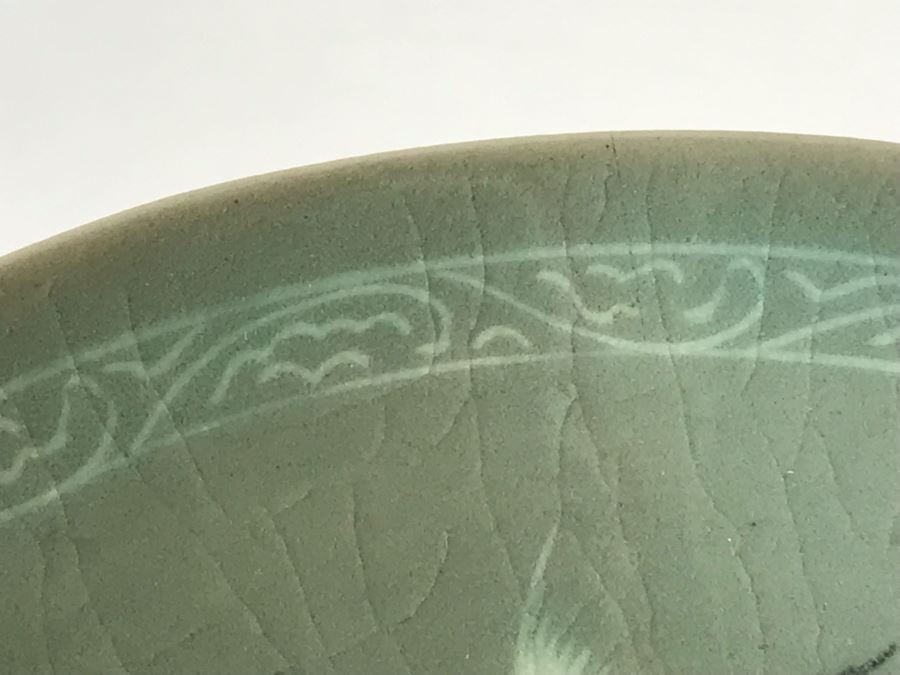 Vintage Signed Japanese Hand Painted Porcelain Bowl With Cranes 6W X 2H [Photo 6]