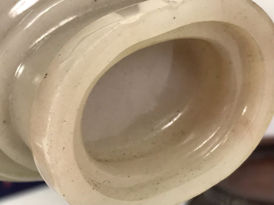 Chinese Carved Stone Temple Jar With Lid 5W X 8.5H And Wooden Stand [Photo 18]