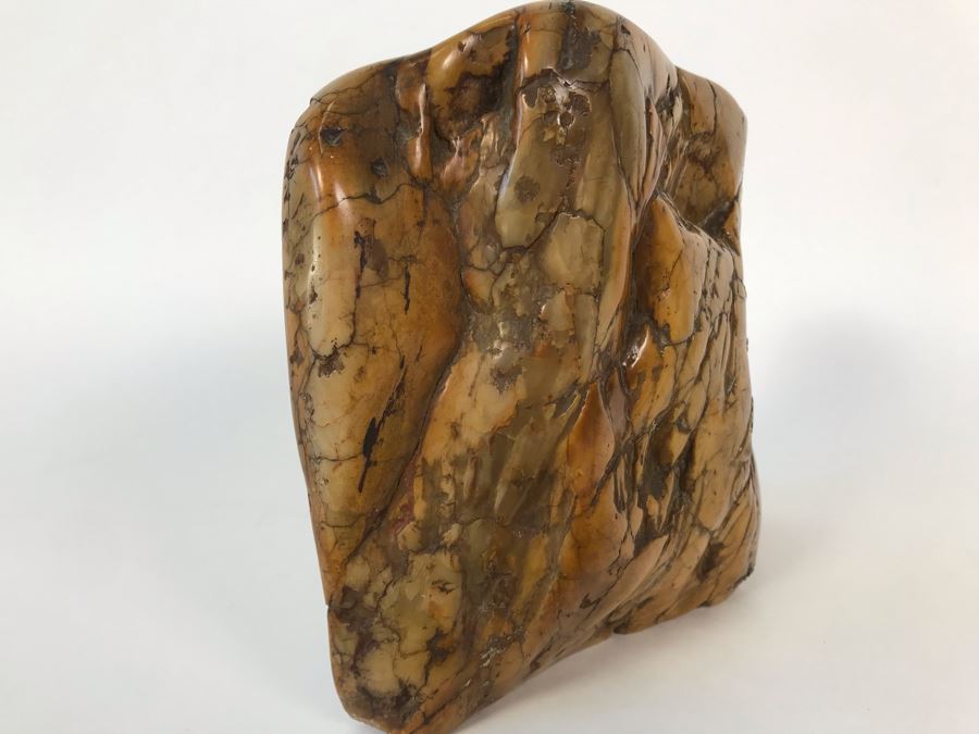 Vintage Signed Chinese Carved Stone Landscape Artwork 7W X 3D X 6H [Photo 13]