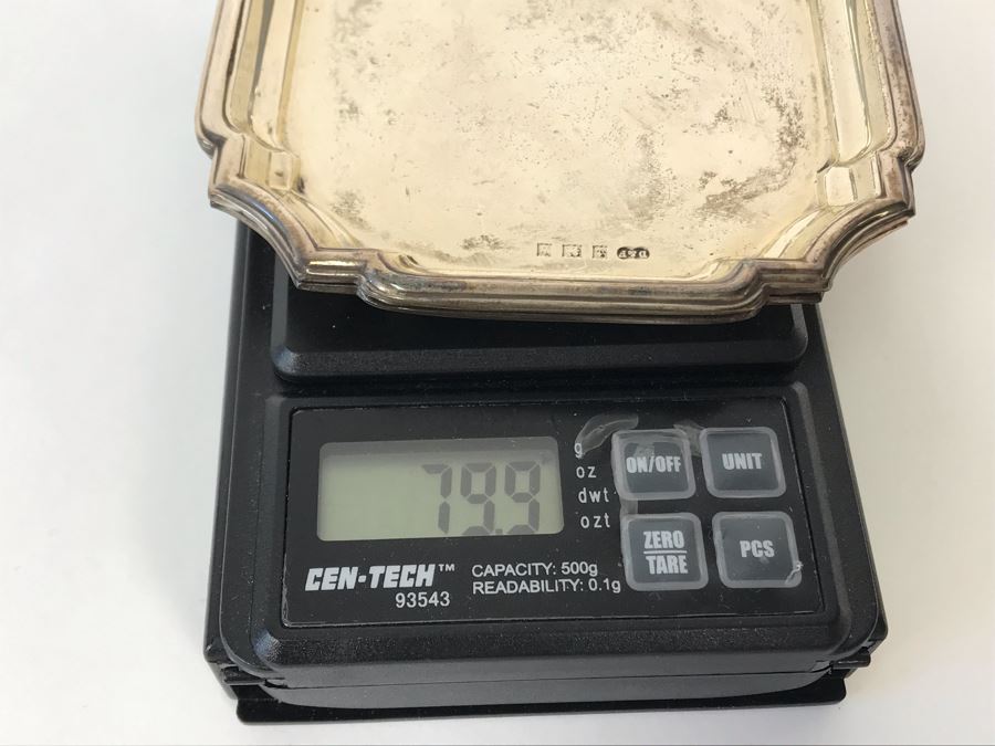 Pair Of Vintage English Sterling Silver Dishes 3.5W With Original Box 79.9g [Photo 9]