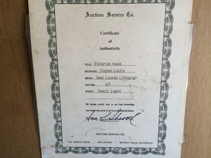 A/P Hand Colored Lithograph - Stephen Lublin - Victorian House - Pencil Signed [Photo 8]