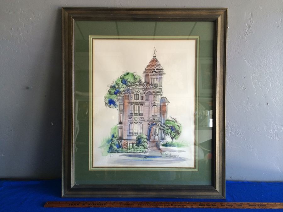 A/P Hand Colored Lithograph - Stephen Lublin - Victorian House - Pencil Signed
