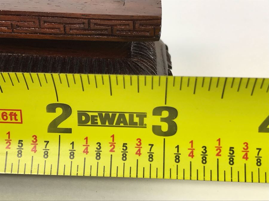 Chinese Carved Stone Temple Jar With Lid And Wooden Stand [Photo 29]