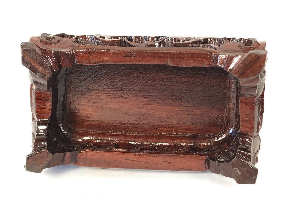 Chinese Carved Stone Temple Jar With Lid And Wooden Stand [Photo 28]