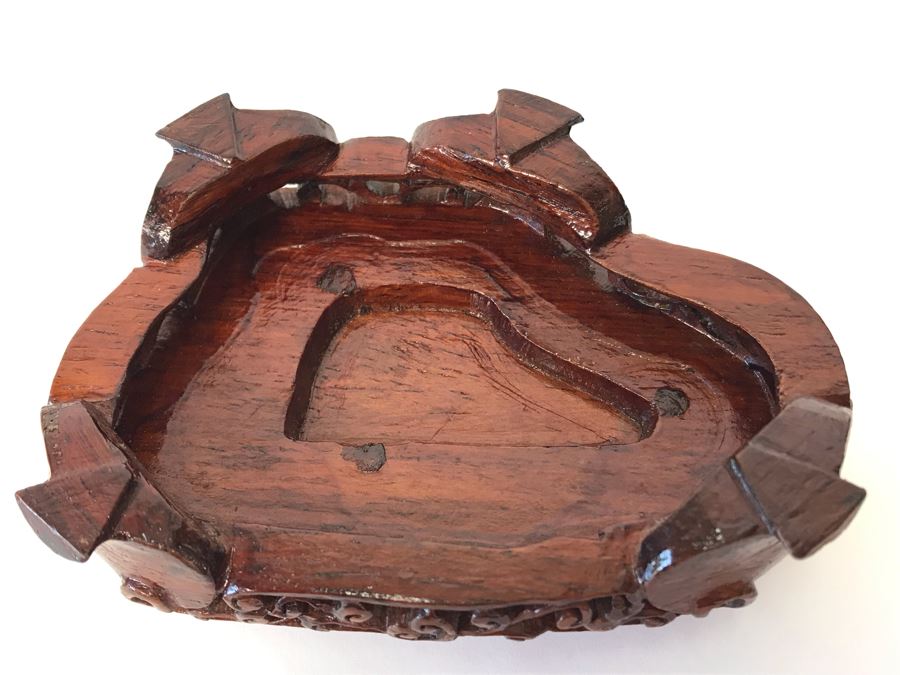 Pair Of Vintage Chinese Carved Stone Bird Figurines Boxes (Some Damage) With Wooden Stands Each 5W X 2D X 4H [Photo 31]