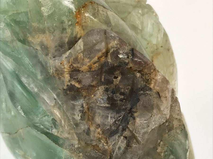 Vintage Chinese Carved Quartz Stone Bird Figurine With Wooden Stand 3.5W X 2D X 6H [Photo 8]