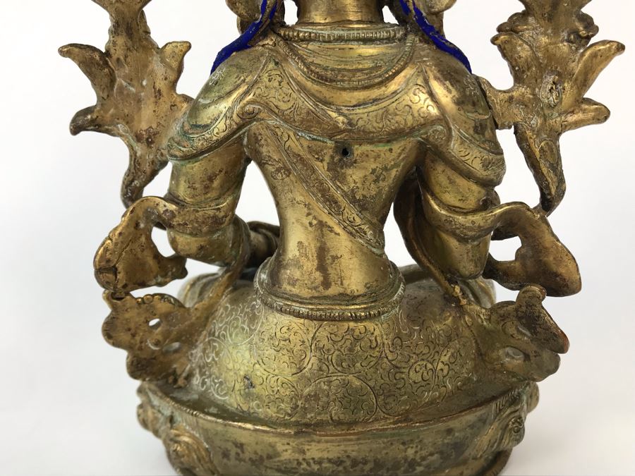 19th Century Seated Akshobhya Statue Figure With Cold Gold Face 5.5W X 4D X 8H Appraised $2,200-$3,000 In 1994 [Photo 21]