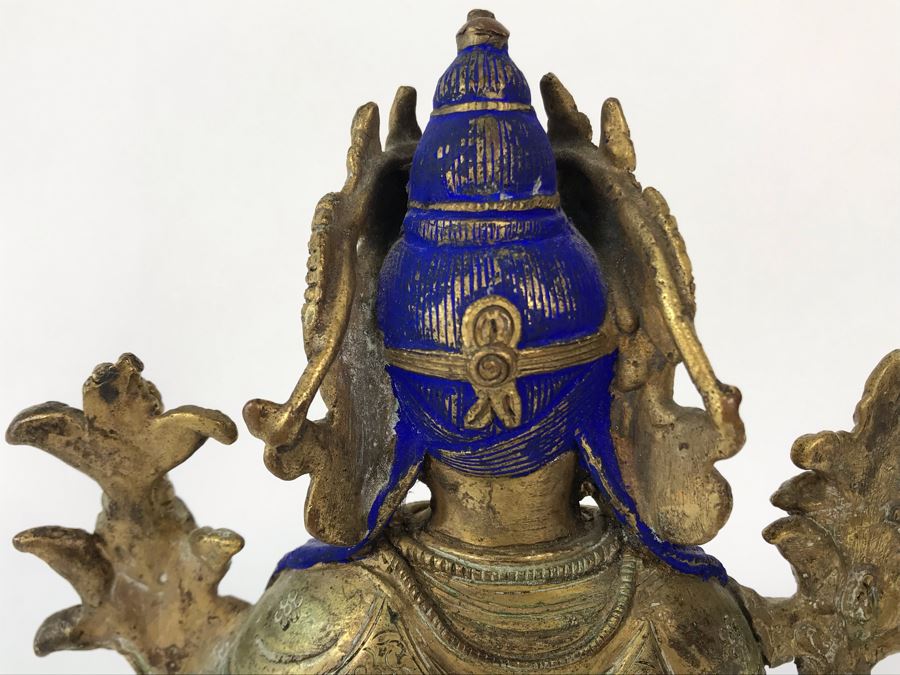 19th Century Seated Akshobhya Statue Figure With Cold Gold Face 5.5W X 4D X 8H Appraised $2,200-$3,000 In 1994 [Photo 20]