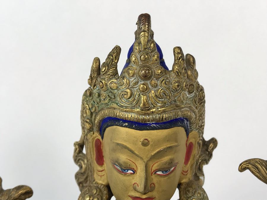 19th Century Seated Akshobhya Statue Figure With Cold Gold Face 5.5W X 4D X 8H Appraised $2,200-$3,000 In 1994 [Photo 10]