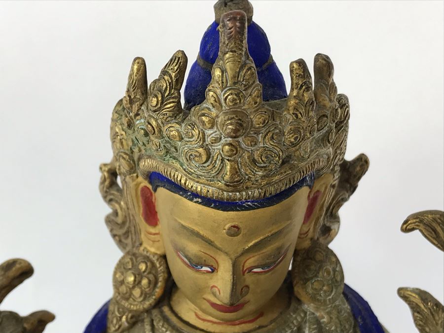 19th Century Seated Akshobhya Statue Figure With Cold Gold Face 5.5W X 4D X 8H Appraised $2,200-$3,000 In 1994 [Photo 18]