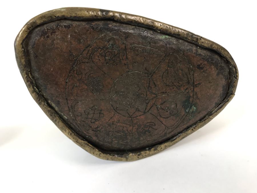 Old Tibetan Seated Buddha Akshobhya Figure Statue Signed With Wooden Stand 5W X 4D X 8.5H [Photo 4]