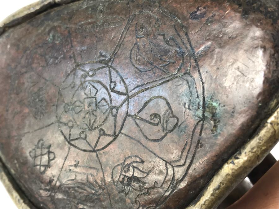 Old Tibetan Seated Buddha Akshobhya Figure Statue Signed With Wooden Stand 5W X 4D X 8.5H [Photo 25]