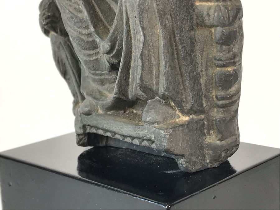 Ancient Carved Stone Goddess Figure Statue From Gandhara With Wooden Stand 3.5W X 1.5D X 6.5H [Photo 19]