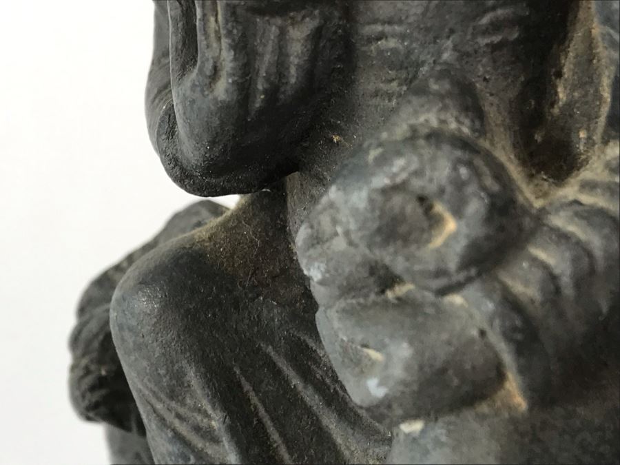 Ancient Carved Stone Goddess Figure Statue From Gandhara With Wooden Stand 3.5W X 1.5D X 6.5H [Photo 18]