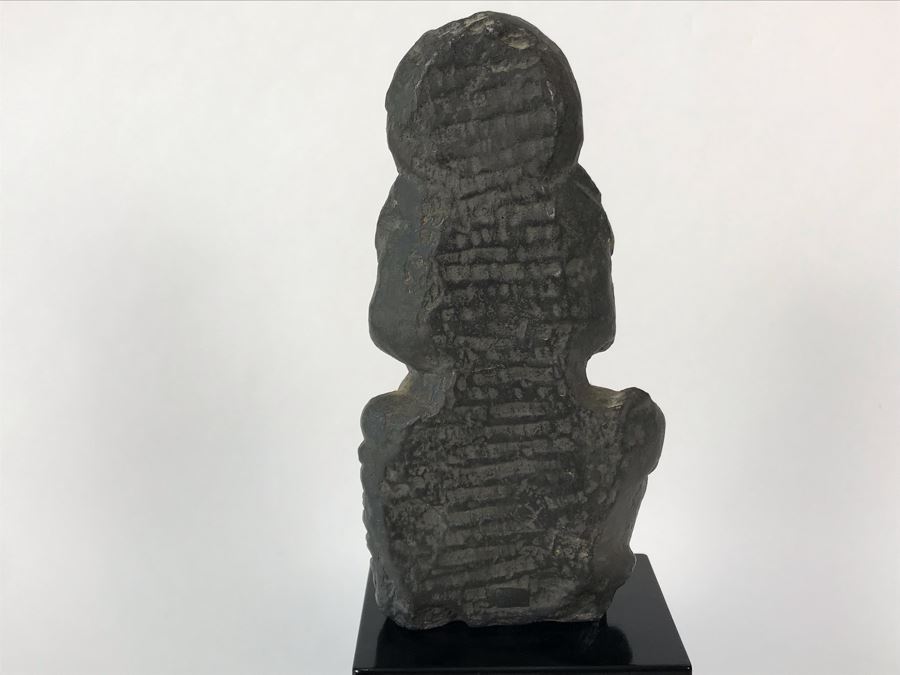 Ancient Carved Stone Goddess Figure Statue From Gandhara With Wooden Stand 3.5W X 1.5D X 6.5H [Photo 6]