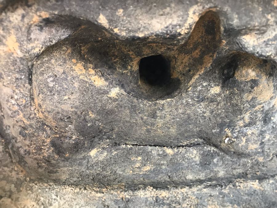 Antique Large Bodhisattva Seated On Elephant Gilded Metal Figure Statue 7.5W X 5D X 9.5H With Custom Wooden Base (Wooden Base Has Some Damage) 8W X 5.5D X 2.5H Appraised $2,500-$3,000 In 1994 [Photo 39]