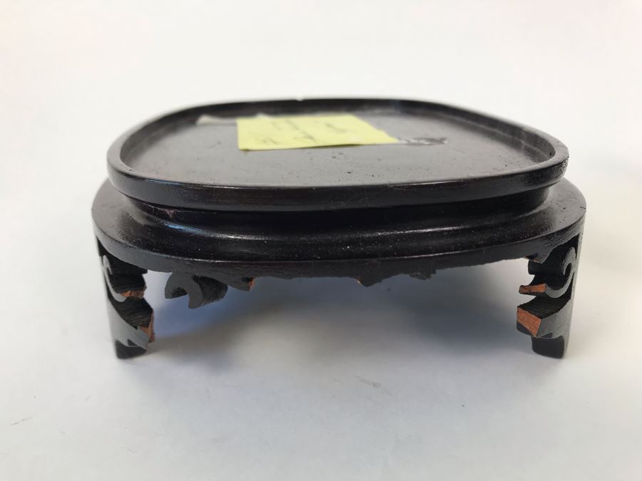 Antique Large Bodhisattva Seated On Elephant Gilded Metal Figure Statue 7.5W X 5D X 9.5H With Custom Wooden Base (Wooden Base Has Some Damage) 8W X 5.5D X 2.5H Appraised $2,500-$3,000 In 1994 [Photo 43]