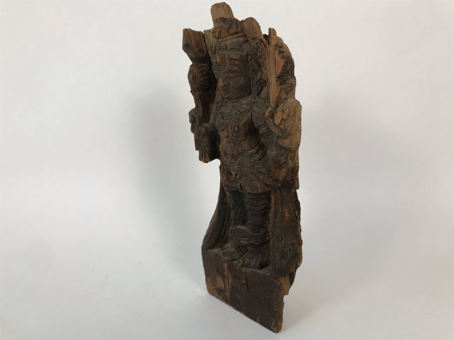 Hand Carved Wooden Vishnu Statue Figure 5W X 2.5D X 11H [Photo 12]