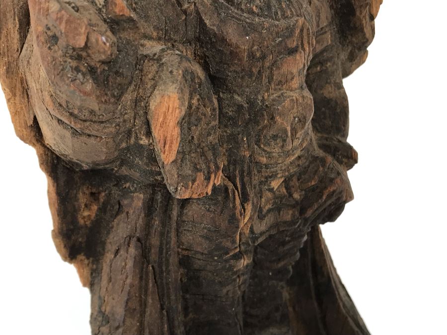 Hand Carved Wooden Vishnu Statue Figure 5W X 2.5D X 11H [Photo 10]