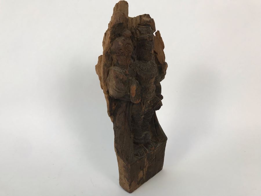 Hand Carved Wooden Vishnu Statue Figure 5W X 2.5D X 11H [Photo 7]